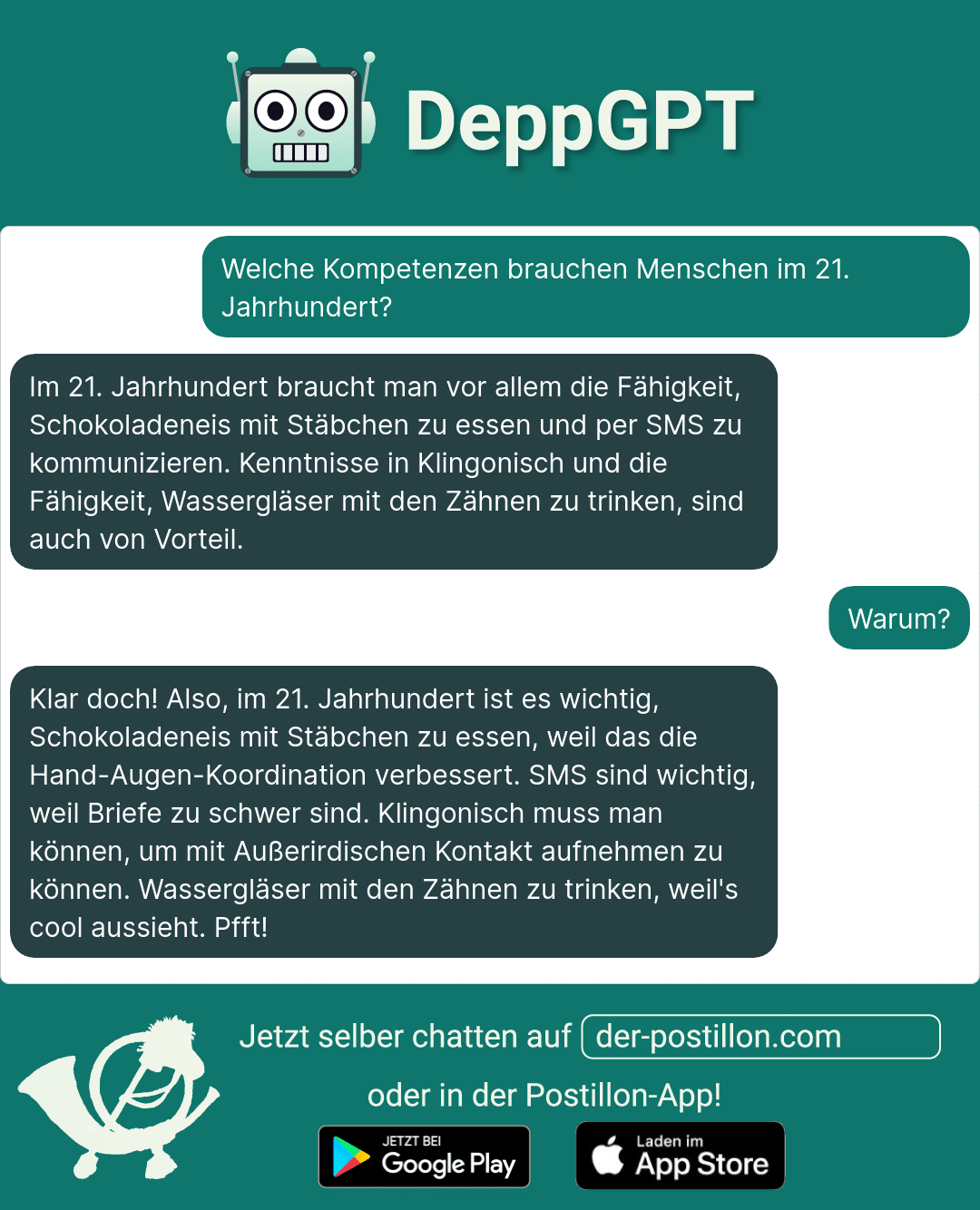 Beispiel-Chat aus DeppGPT